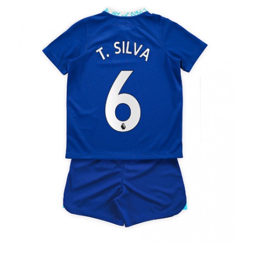 Chelsea Thiago Silva #6 Hjemmedraktsett Barn 2022-23 Kortermet (+ Korte bukser)